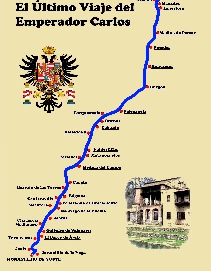 La ruta del último viaje de Emperador Carlos